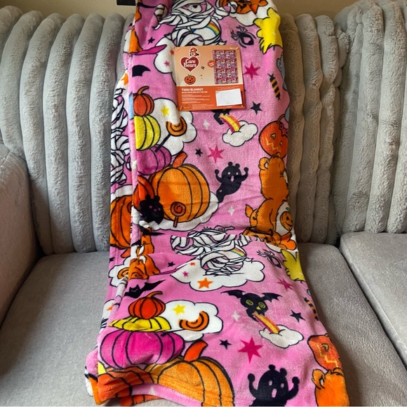 New! Care Bears Halloween Blanket - Mummy Blanket - Witch Blanket -Pumpkins - Picture 1 of 9